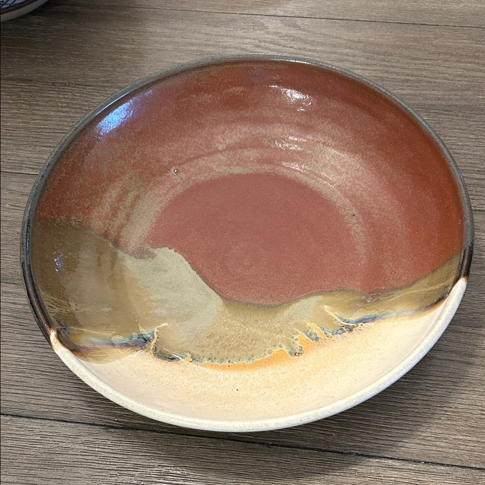 Handcrafted Ceramic Art Bowl Southwest influence signed pasta serving bowl large